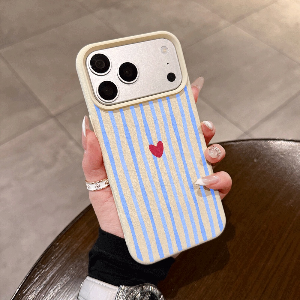 Phone Cases Store - Vertical Stripes Hearts Phone Case For