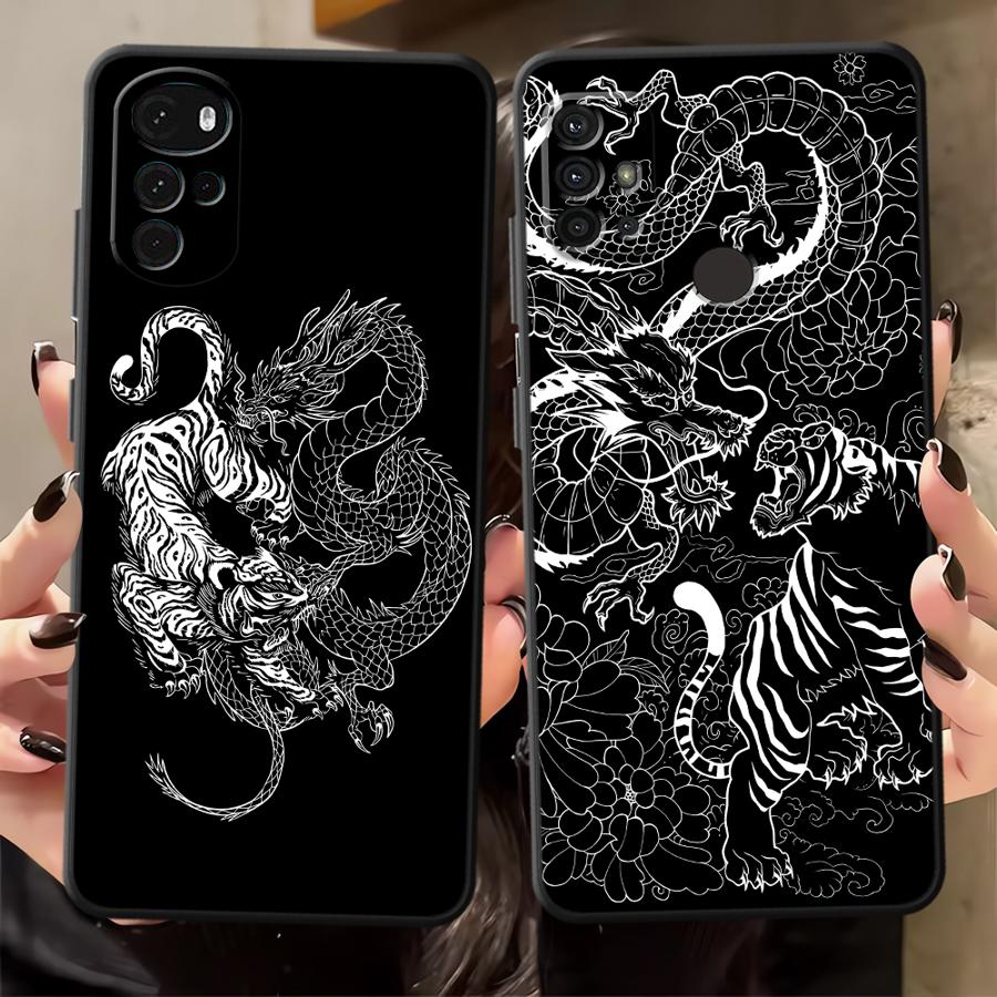 Phone Cases Motorola - Dragon Tiger Sketch Case for Motorola