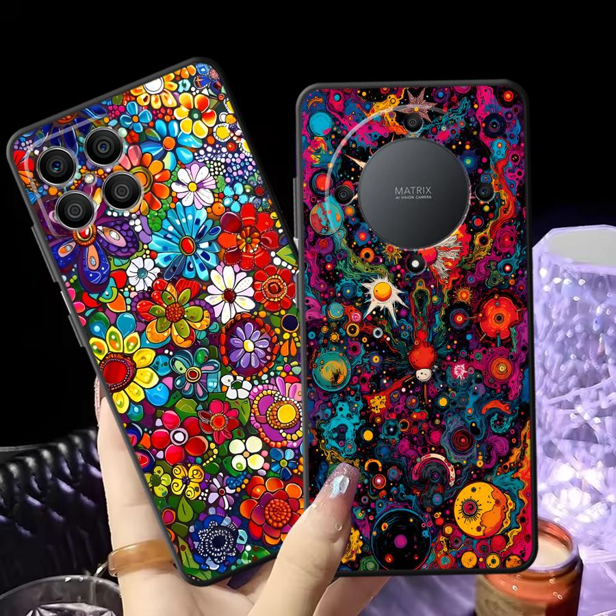 Phone Cases Honor - Vibrant Psychedelic Art Soft Funda Phone