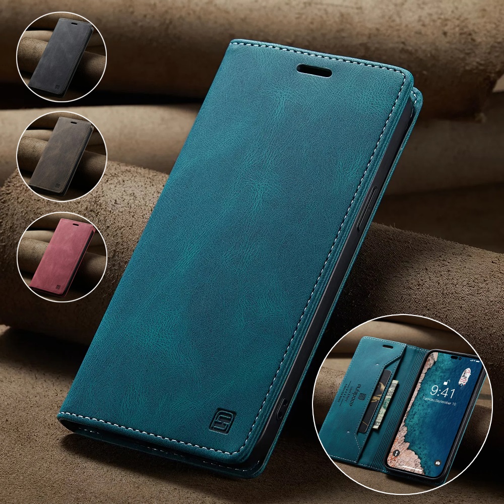 Leather Cases for iPhone 14 13 - Leather Folio Wallet Case ulasan dan harga