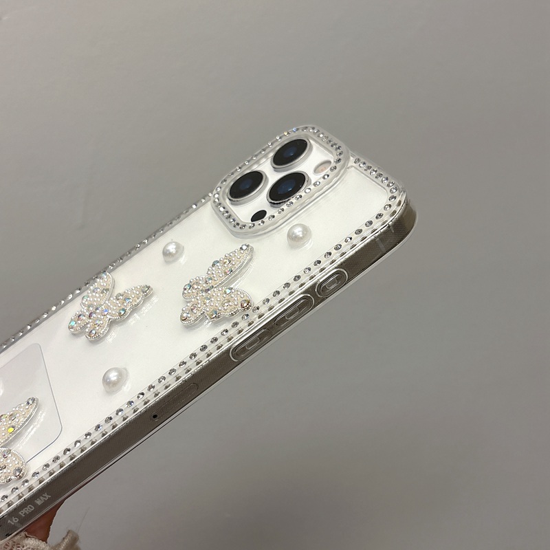 Pearl Butterfly Bling Diamond  - Phone Cases Loopy ulasan dan harga
