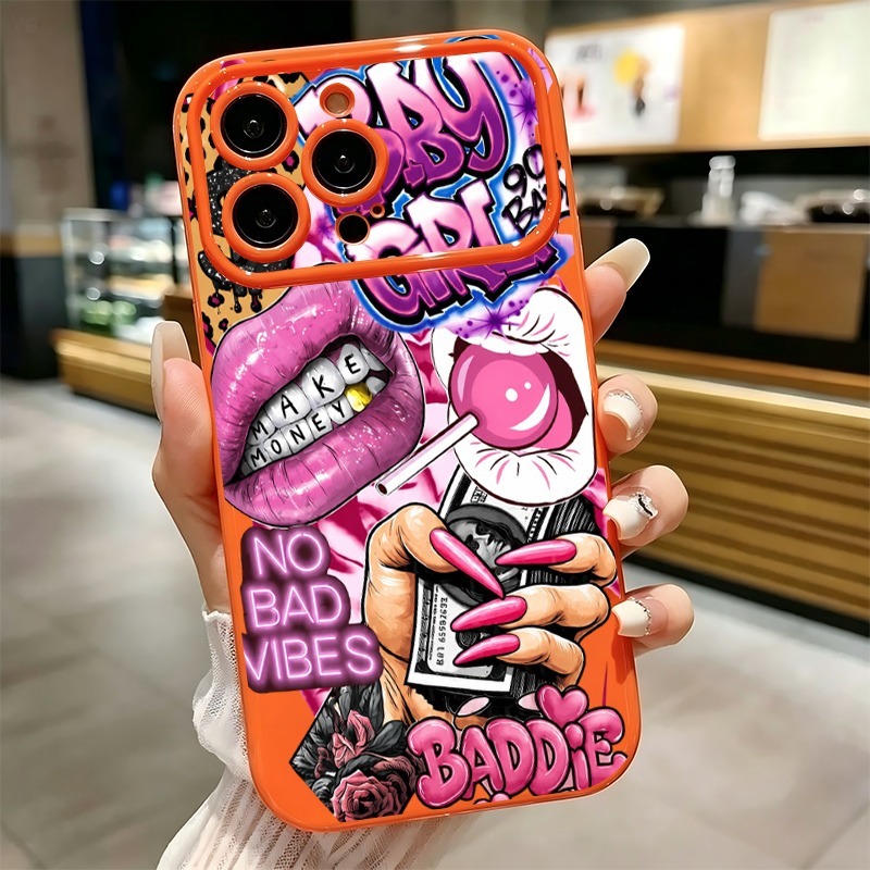 Hip Hop Pink Lips Baby Girl Gr - Phone Cases Store ulasan dan harga