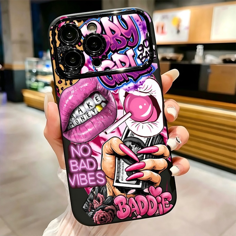 Hip Hop Pink Lips Baby Girl Gr - Phone Cases Store ulasan dan harga