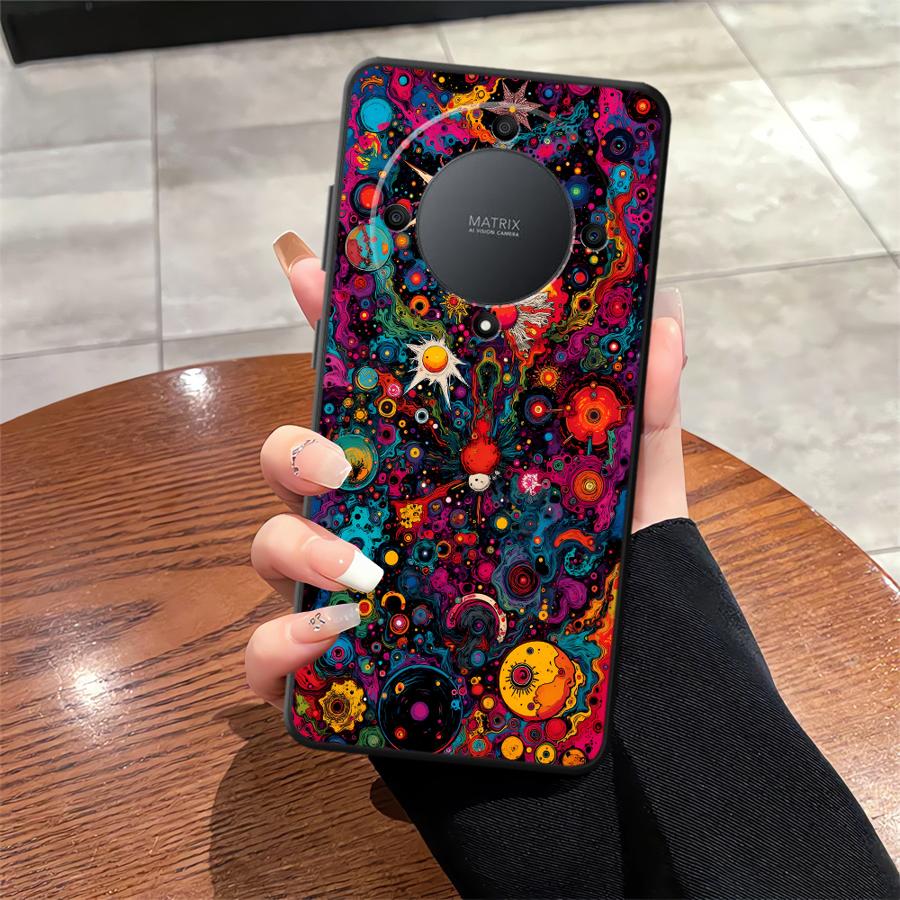 Vibrant Psychedelic Art Soft F - Phone Cases Honor ulasan dan harga