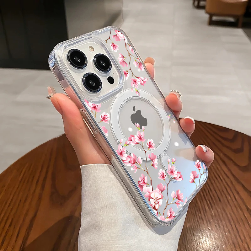 Luxury Pink INS Flowers Case F - Phone Cases Magsafe ulasan dan harga