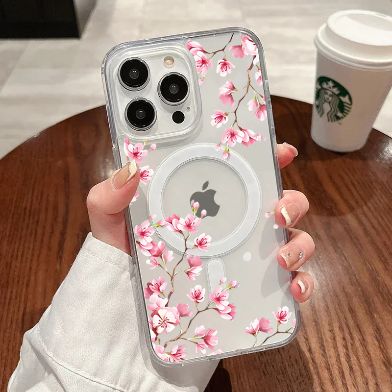 Luxury Pink INS Flowers Case F - Phone Cases Magsafe ulasan dan harga