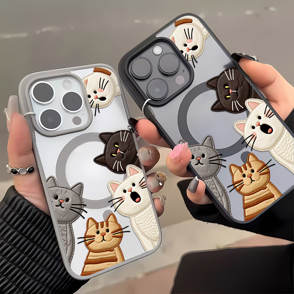 Cute Faux Embroidery Cat Phone - Phone Cases Store ulasan dan harga